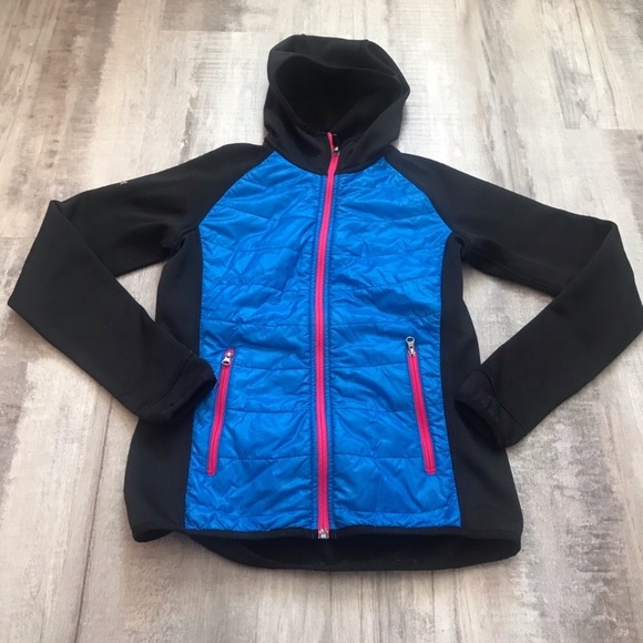 Marmot Jackets & Blazers - Marmot Blue and Black Hooded Jacket Size XS